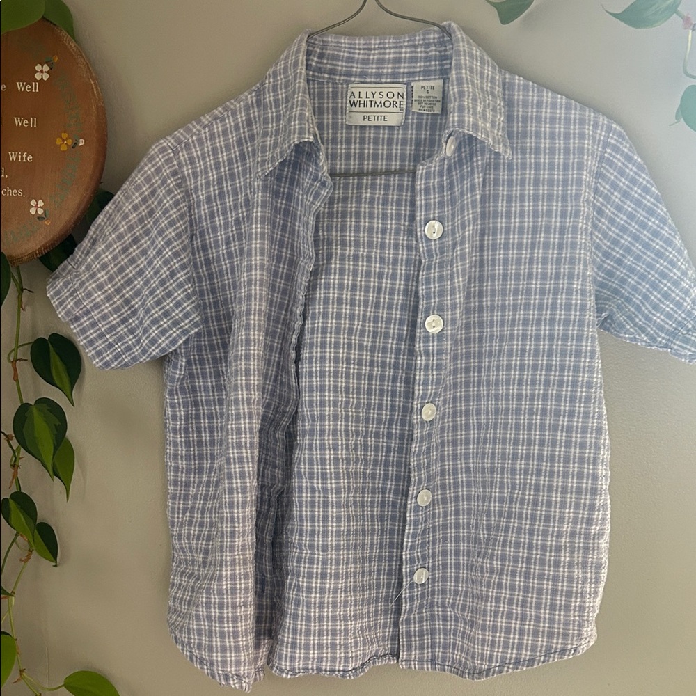 Allyson Whitmore Light Blue Checkered Shirt